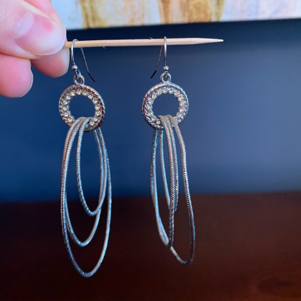 Triple Hoop Dangling Earrings